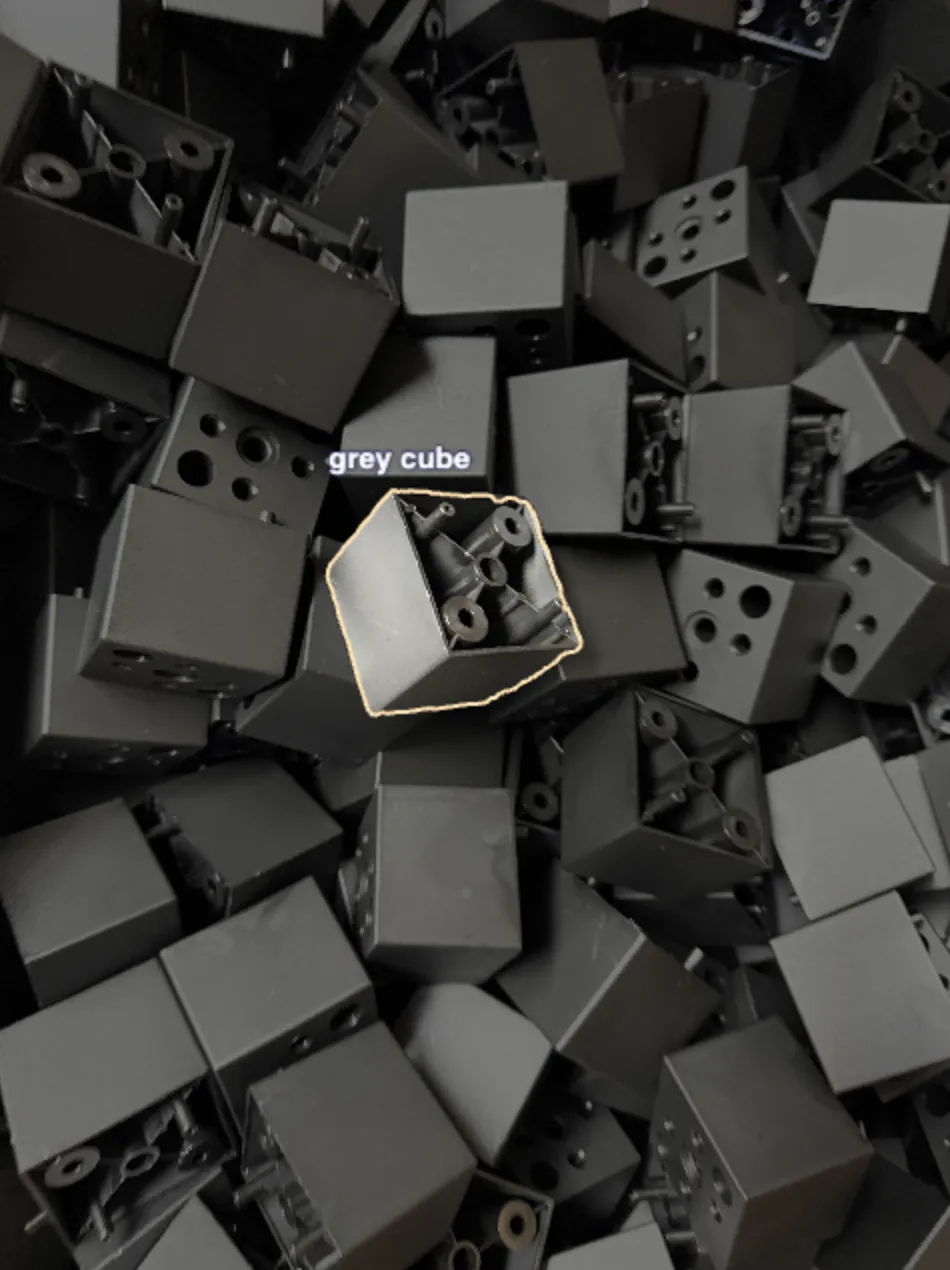 Check the part before packing — annotated capture